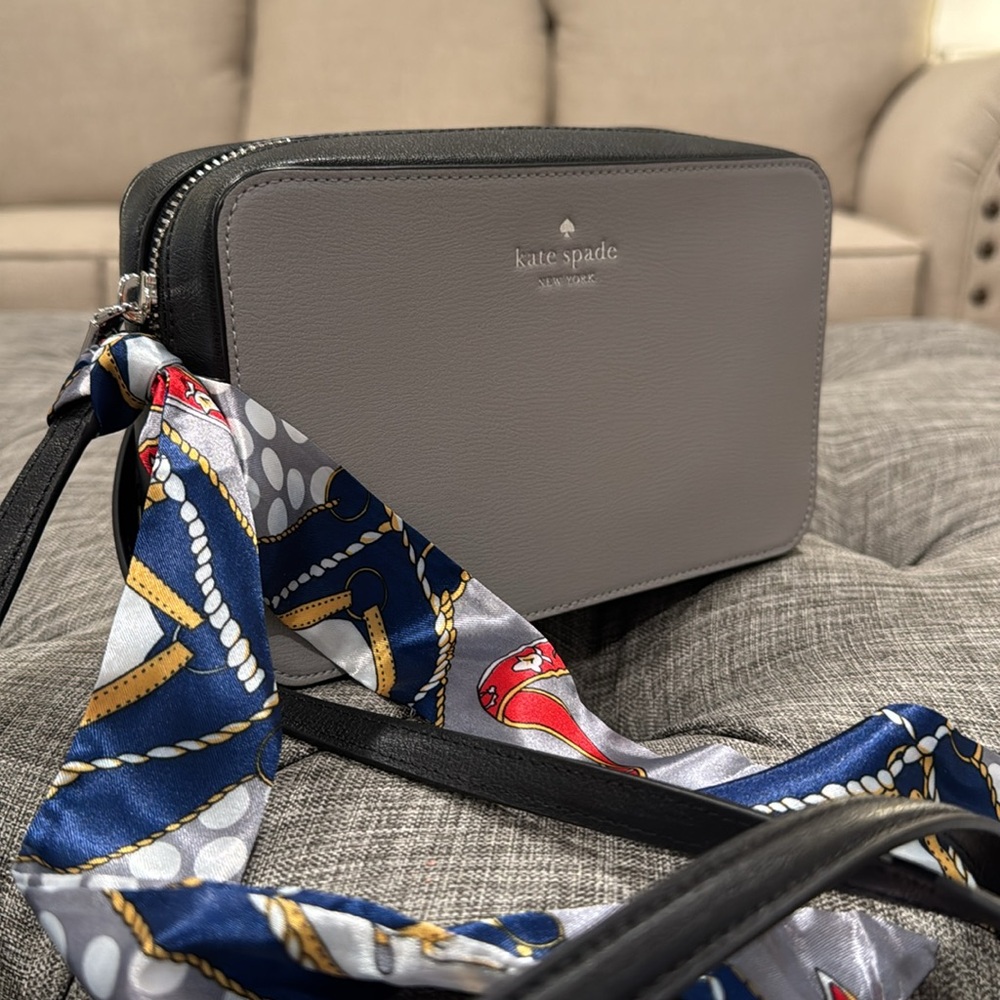 Kate Spade Sienna Gray Black Colorblock Camera Crossbody - Picture 3 of 17